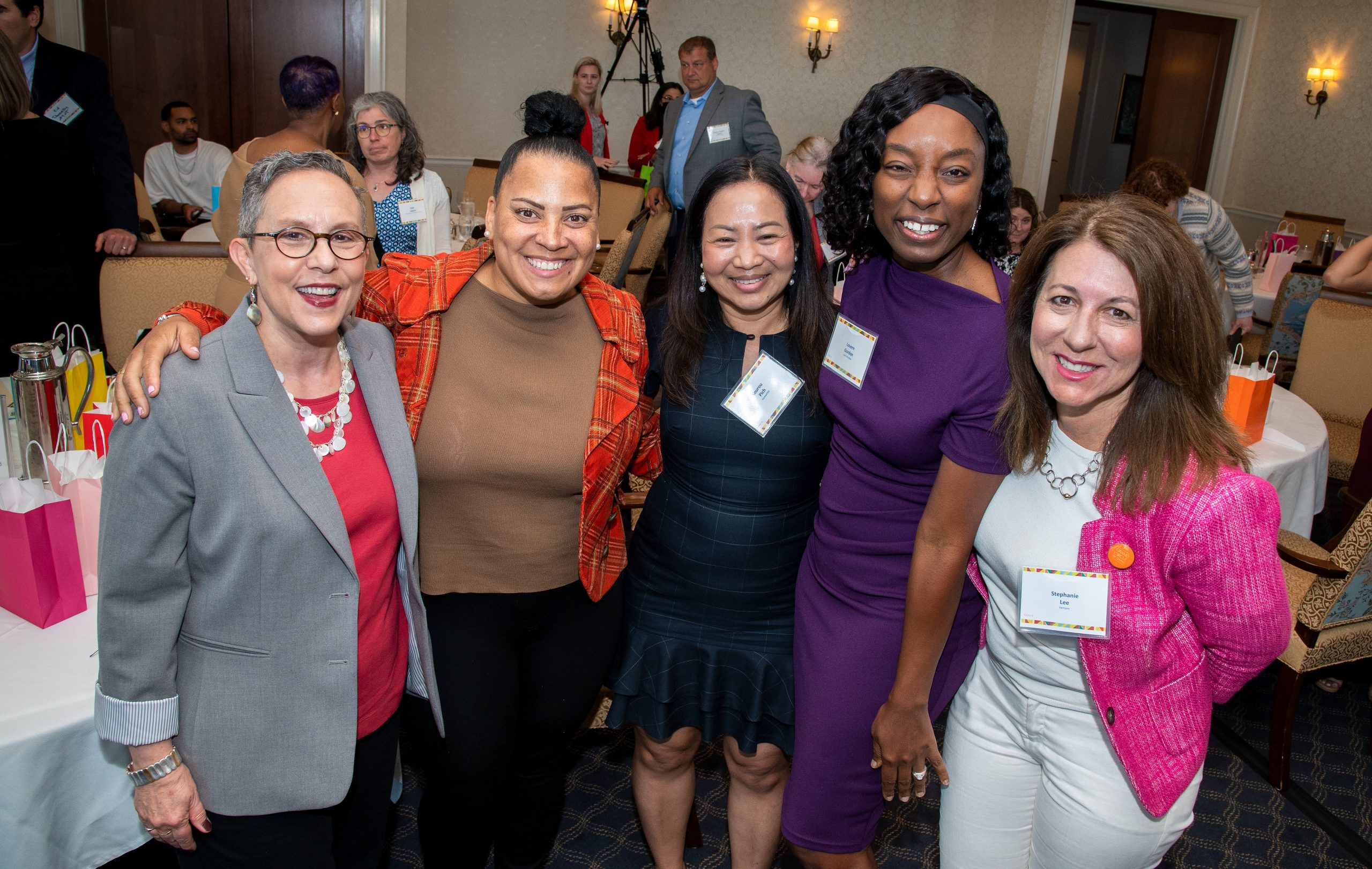 JDI ED Debra Robbin, US Attorney Rachael Rollins, HarborCOV CEO Kourou Pich, Love Life Now Foundation Director Lovern Gordon, and Verizon Government Affairs Director New England Stephanie Lee